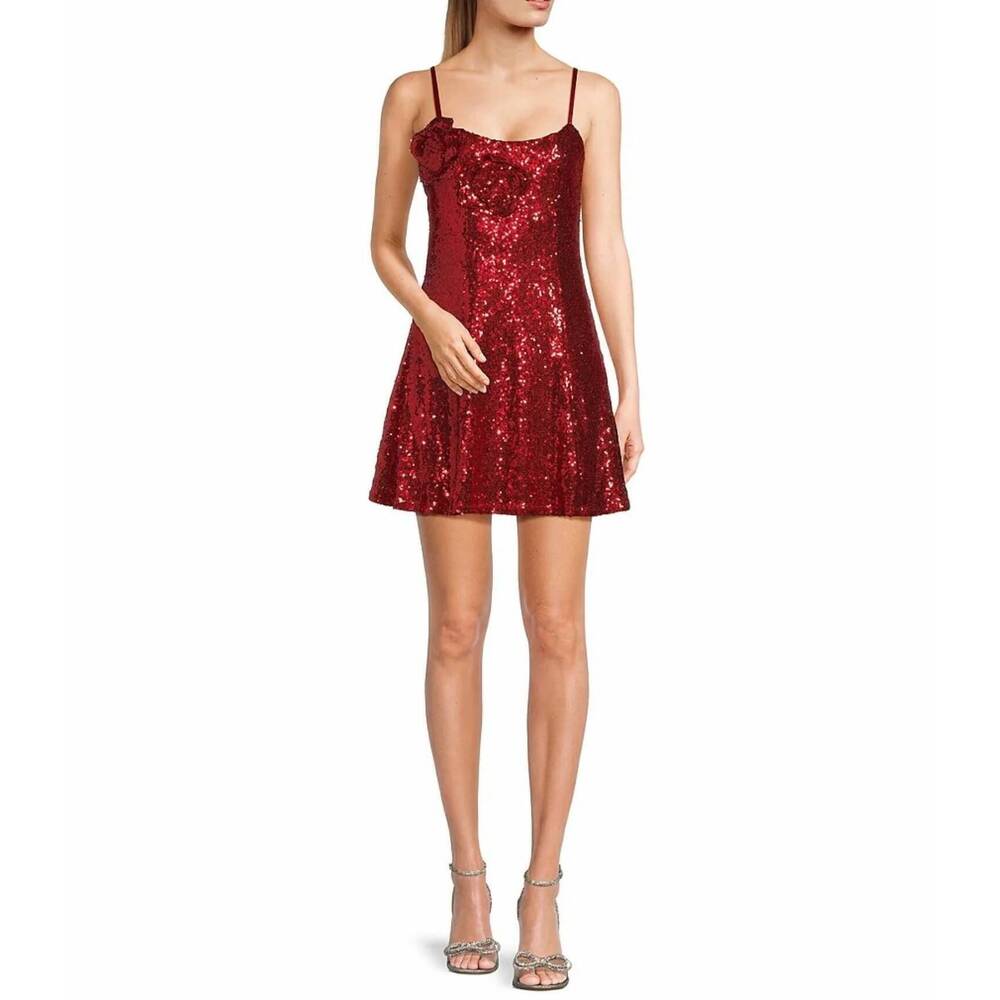 NEW XTRAORDINARY sequin mini dress in red